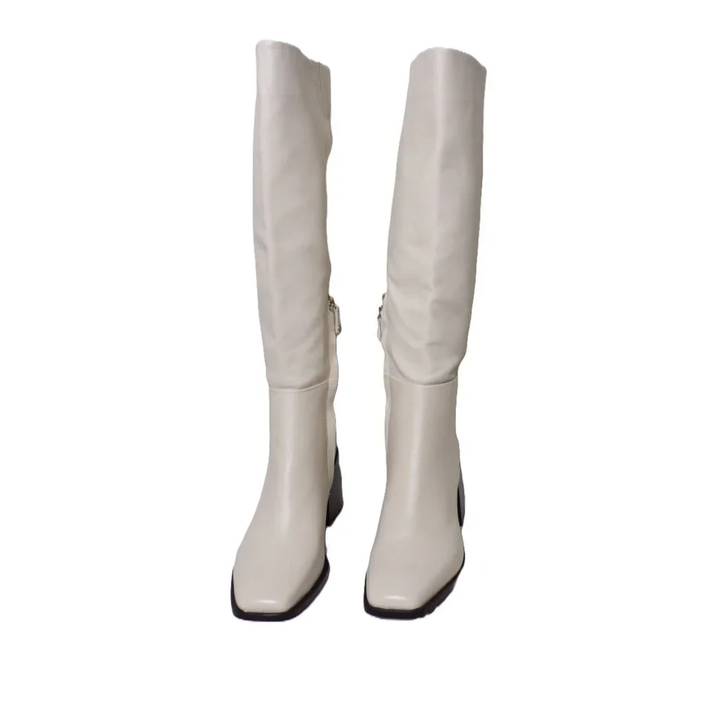 🆕SAM EDELMAN Wade Knee High Boot Ivory Off-White 8.5 - Picture 8 of 16